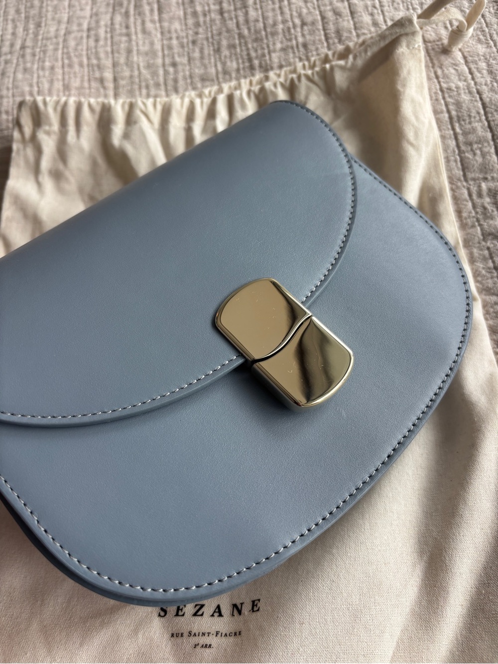 NWT Sézane Claude Bag in Vintage Blue - Picture 4 of 9